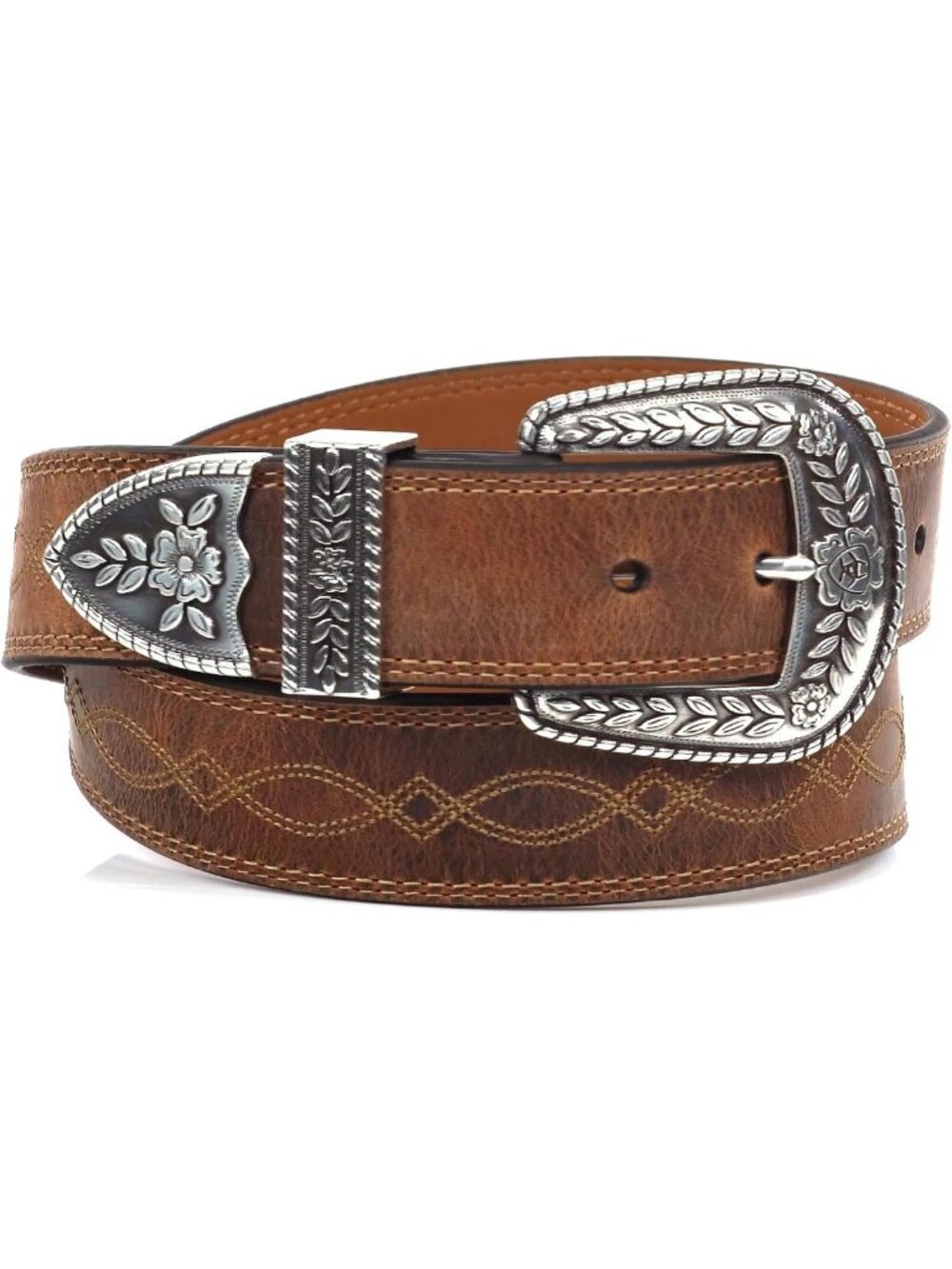 Stylish Women's Leather Tapered Belt with Removable Silver Buckle - Perfect